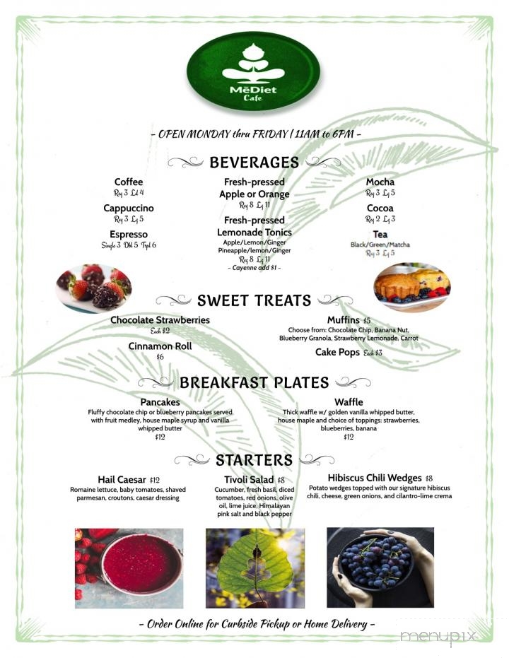 Mediet Vegetarian Vegas Cafe - Las Vegas, NV menu_pic