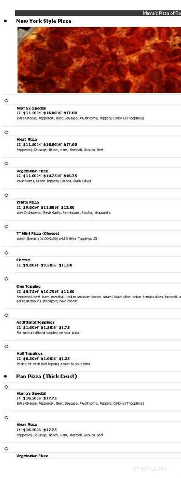 Mama's Pizza Italian Restaurant - Rocky Mount, NC menu_pic