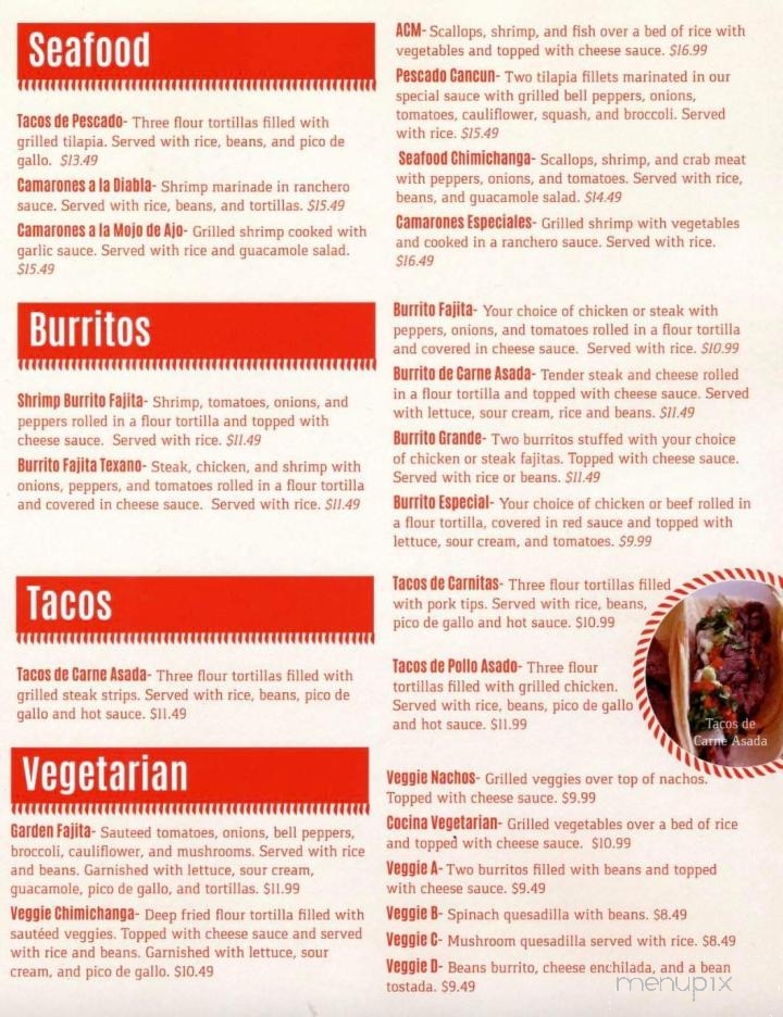 El Palenque Mexican Restaurant - Lowell, OH menu_pic