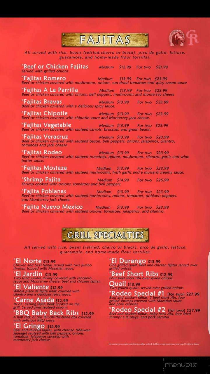 Rodeo Mexican Restaurant - Basehor, KS menu_pic