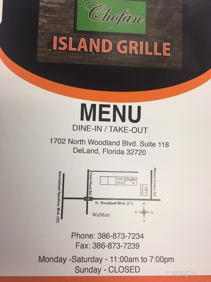 Chofan Island Grille - DeLand, FL menu_pic