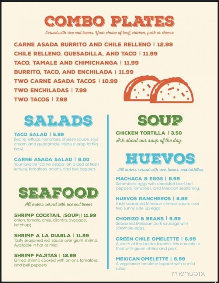 La Villa Fine Food Mexican - Parowan, UT menu_pic