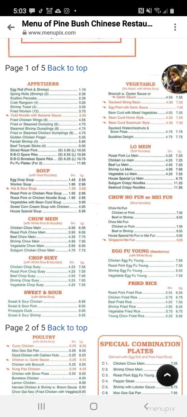 Pine Bush Chinese Restaurant - Pine Bush, NY menu_pic