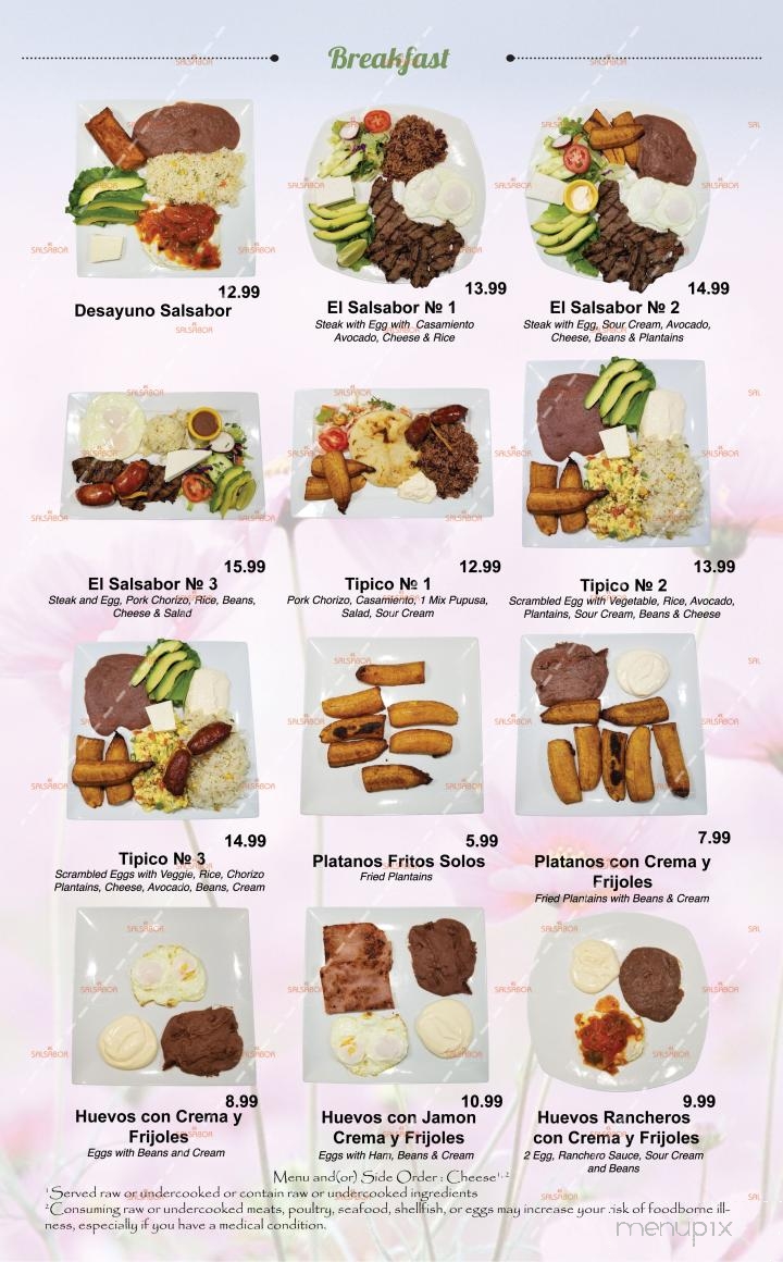 El Salsabor Restaurant Y Pupuseria - Los Angeles, CA menu_pic