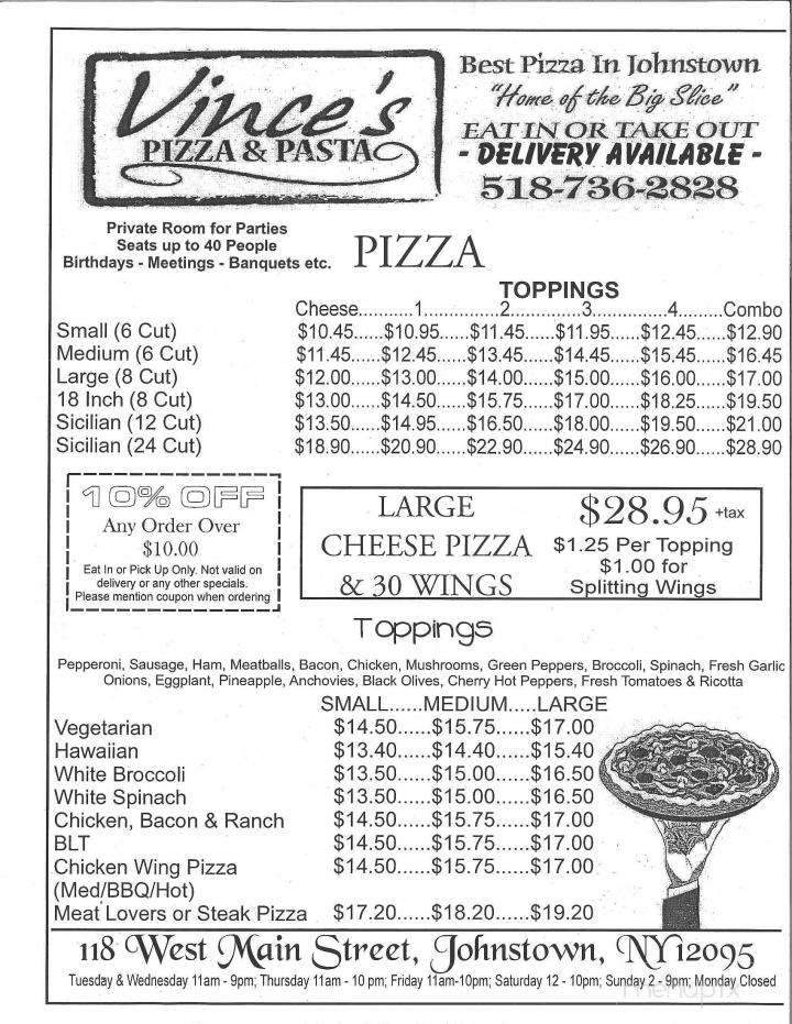 Vince's Pizza & Pasta - Johnstown, NY