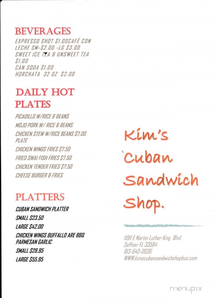 Kim's Cuban Sandwich Shop - Seffner, FL