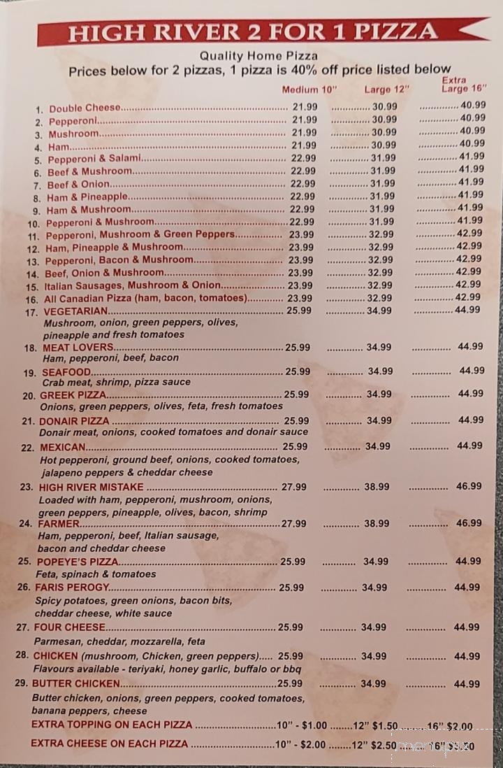 High River 2 for 1 Pizza - High River, AB menu_pic