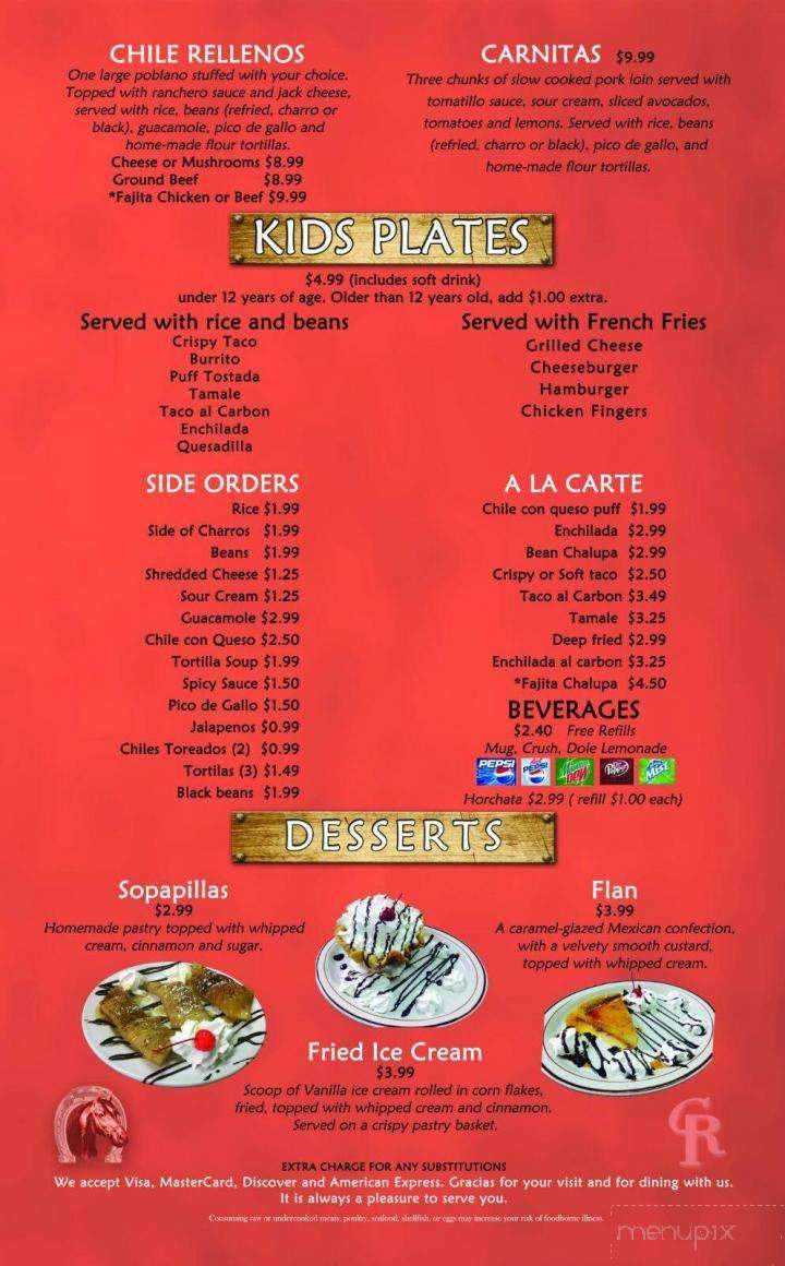 Rodeo Mexican Restaurant - Basehor, KS menu_pic