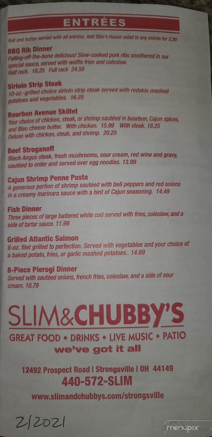 Slim and Chubby's - Strongsville, OH menu_pic