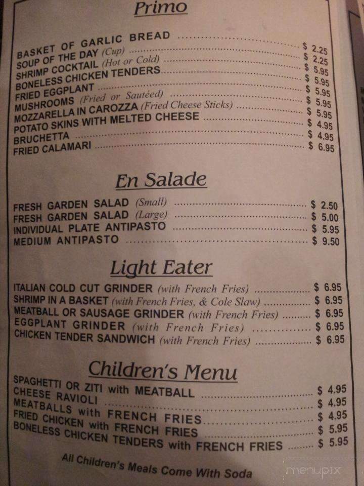 Mario's Restaurant - Southbridge, MA menu_pic