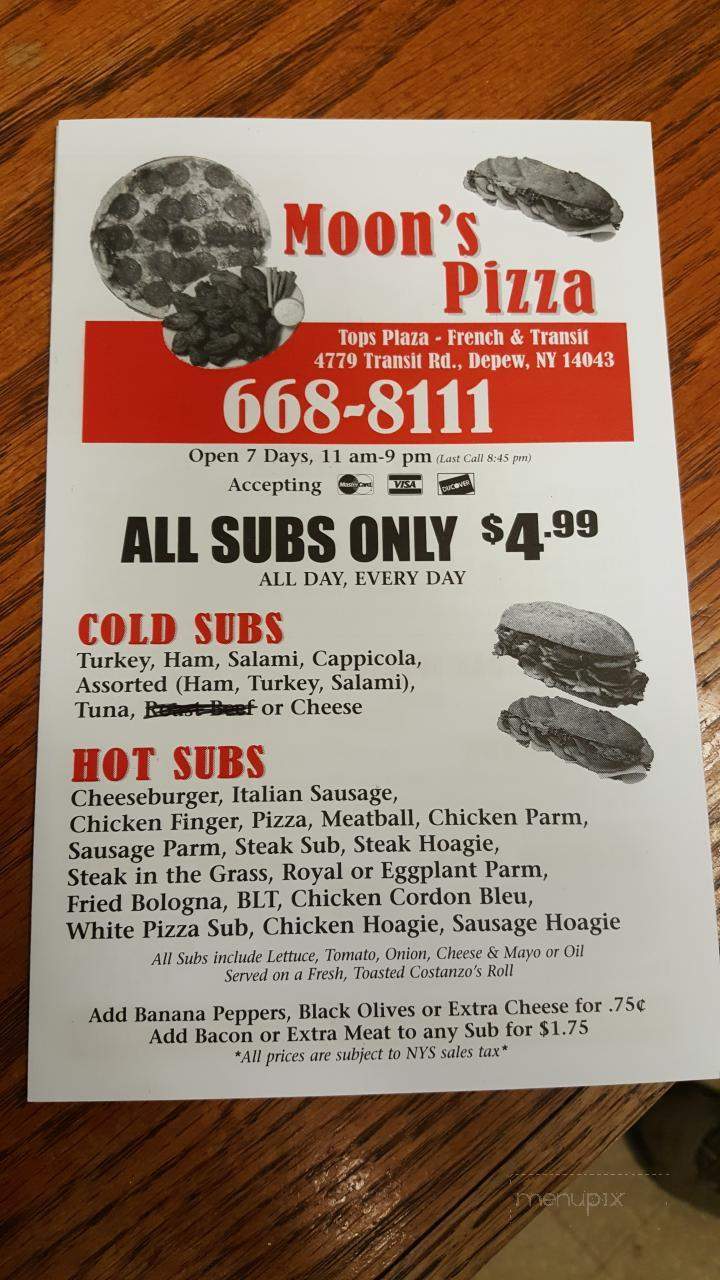 Moons Pizza - Depew, NY menu_pic