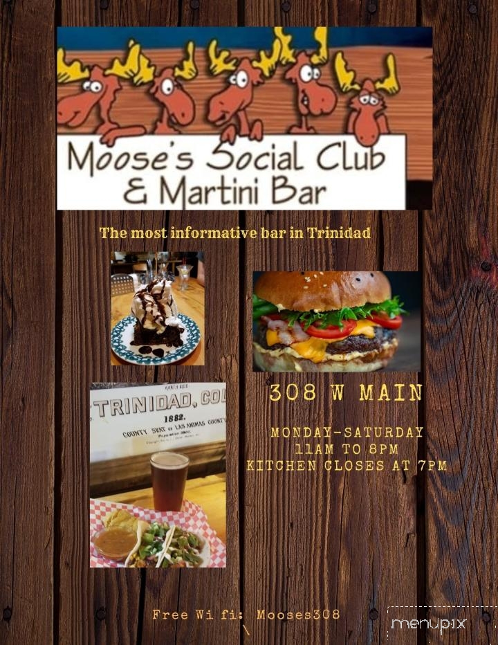Moose's Social Club & Martini Bar - Trinidad, CO menu_pic