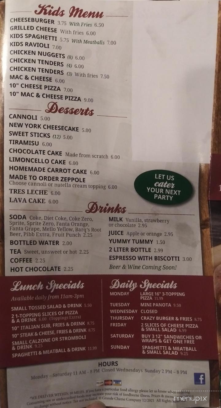 Gennaro's Italian Restaurant - Moorefield, WV menu_pic
