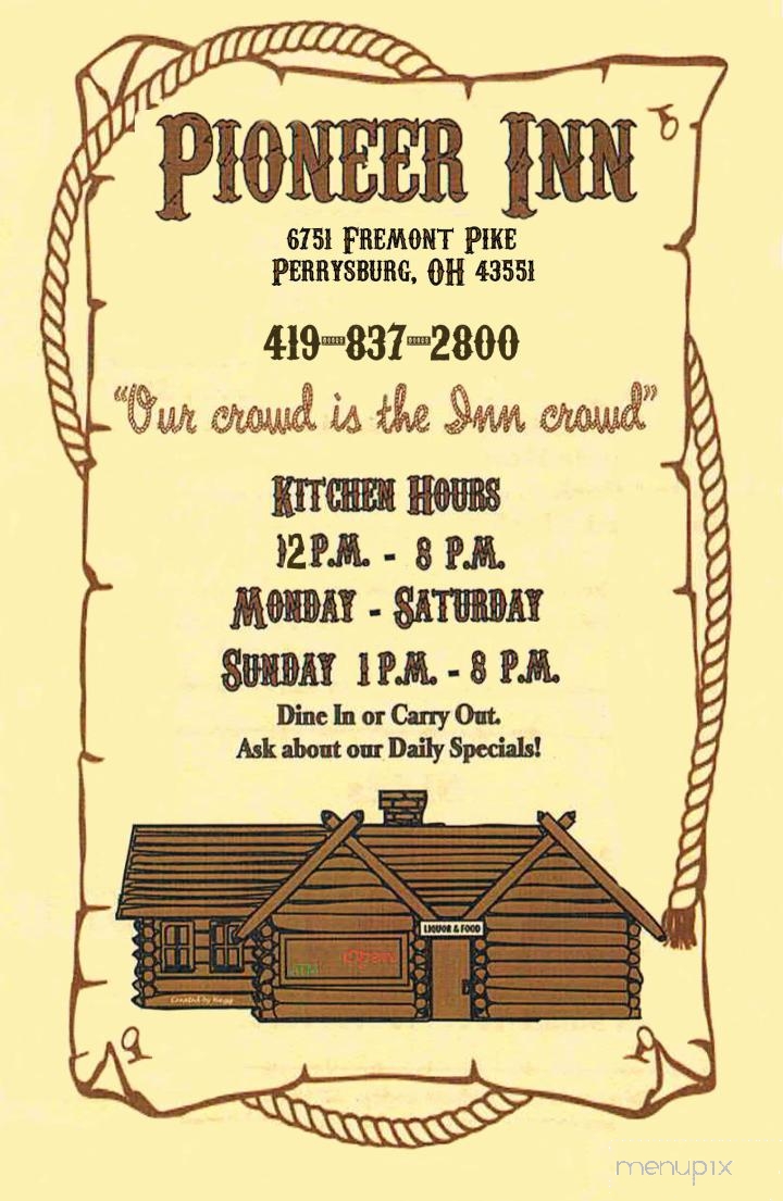 Pioneer Inn Bar and Grill - Perrysburg, OH menu_pic