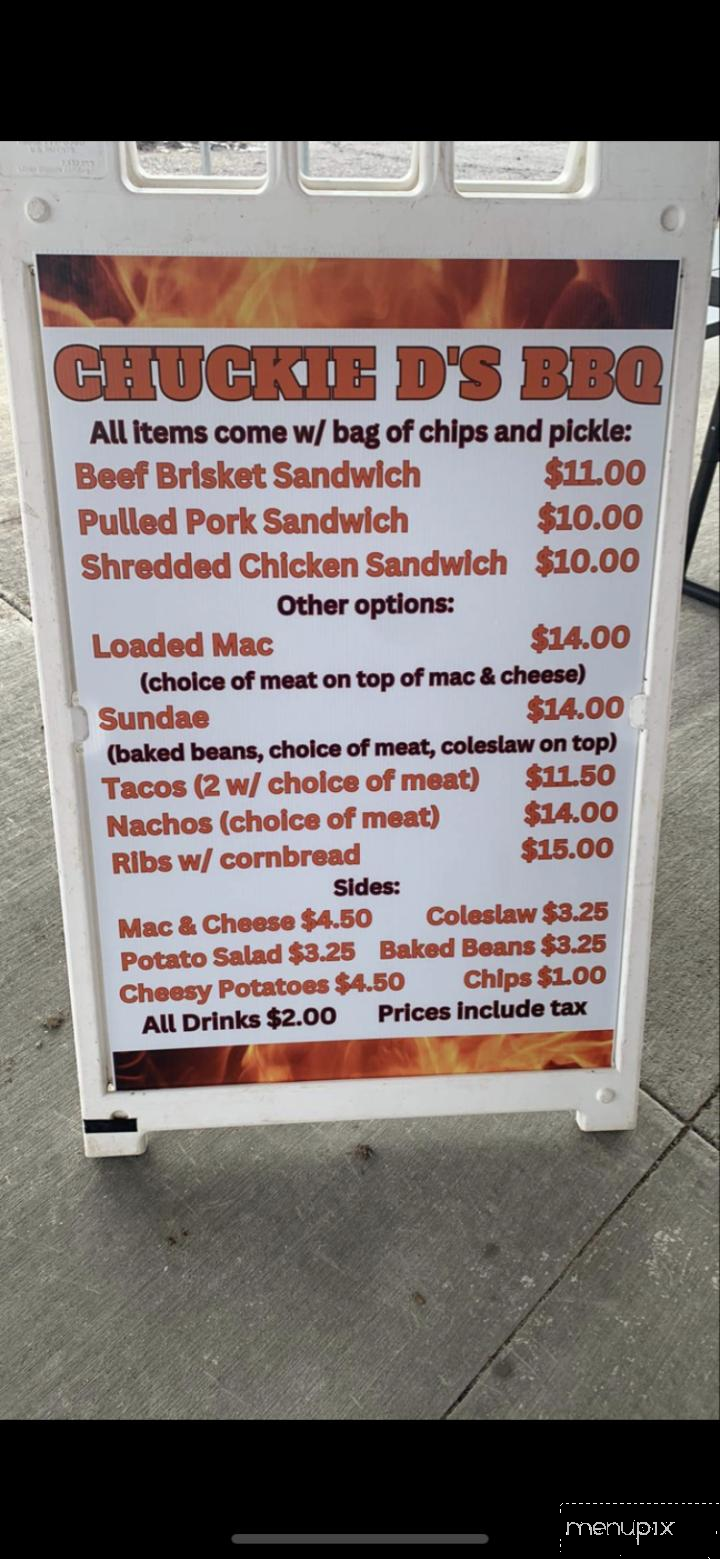 Chuckie D's BBQ - Saint Johns, MI menu_pic