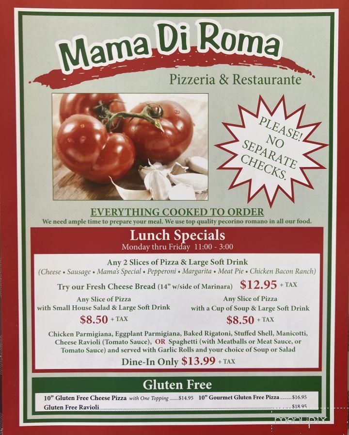 Mama Di Roma - Fairmont, WV menu_pic