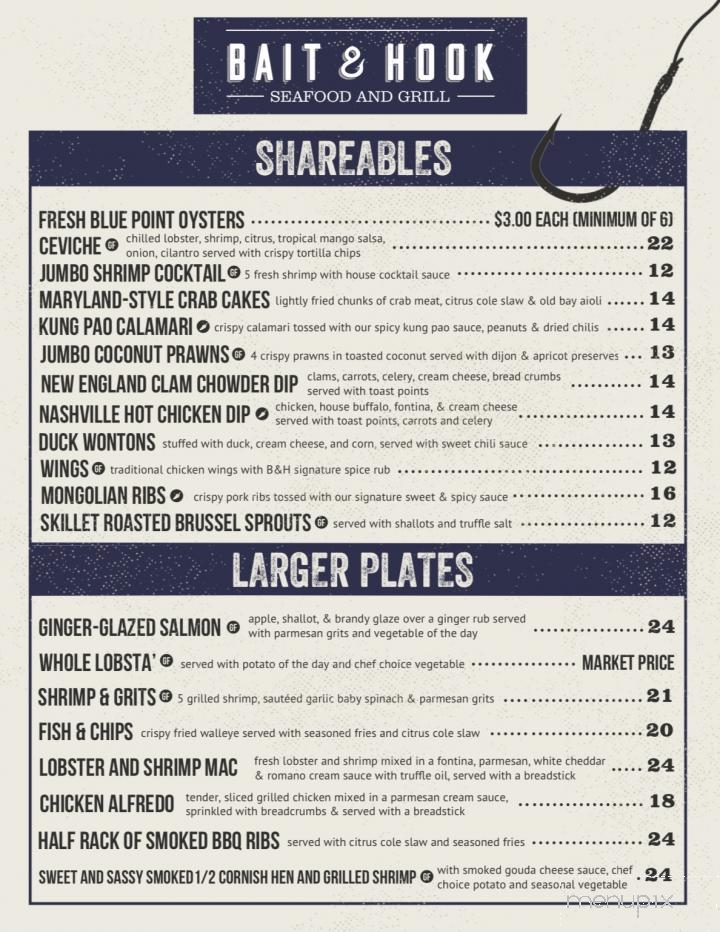 Bait & Hook Seafood and Grill - Cokato, MN menu_pic