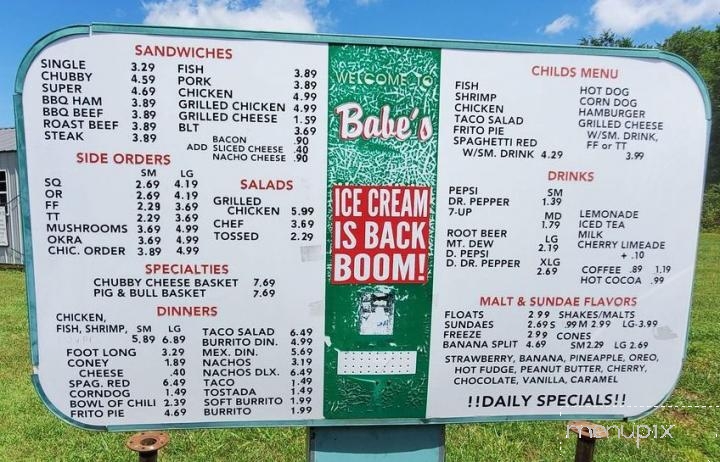 Babe's Drive In - Joplin, MO menu_pic