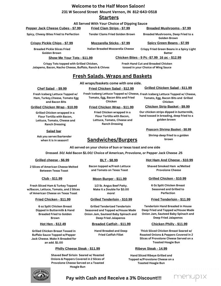 Half Moon Saloon - Mount Vernon, IN menu_pic