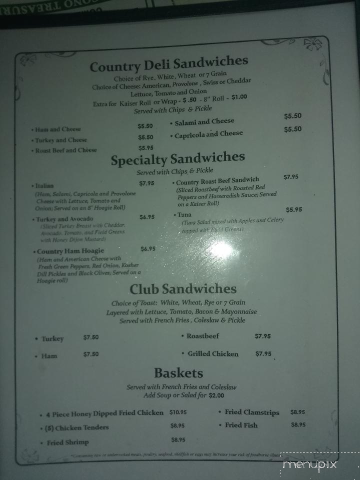 Tom's Country Kitchen - Mountainhome, PA menu_pic