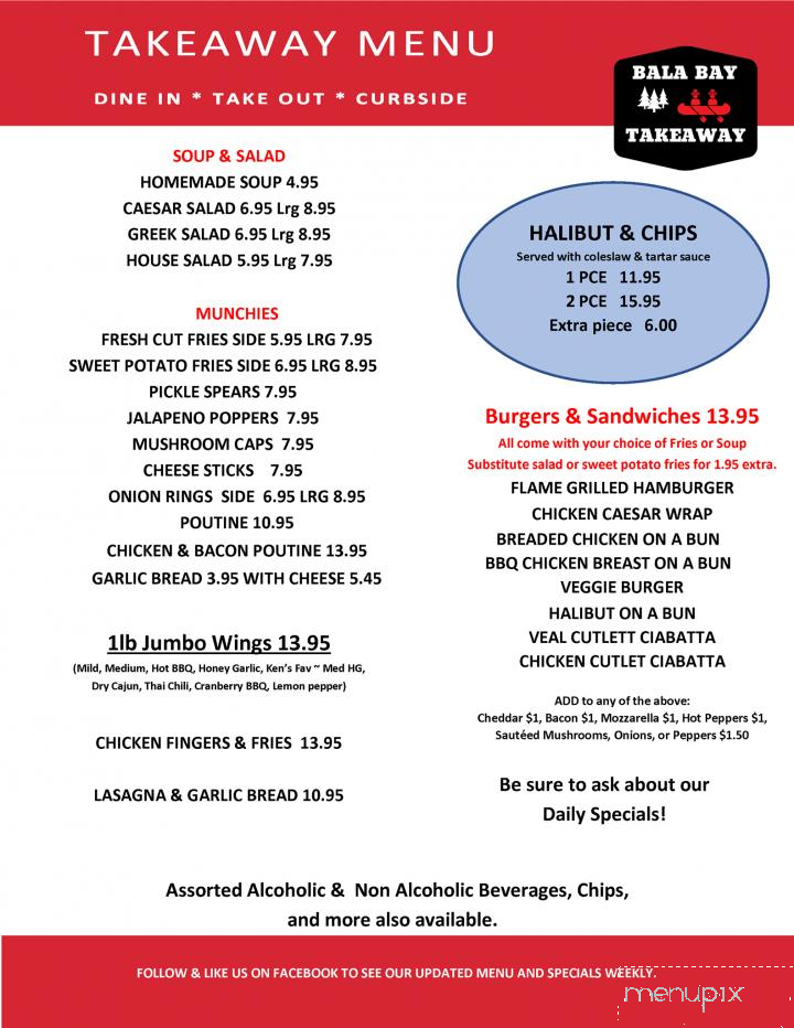 Bala Bay Takeaway Pizza Nova - Bala, ON menu_pic