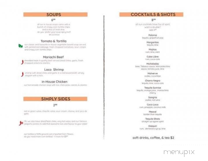 Old Mexico Traditional Cuisine - Red Deer, AB menu_pic