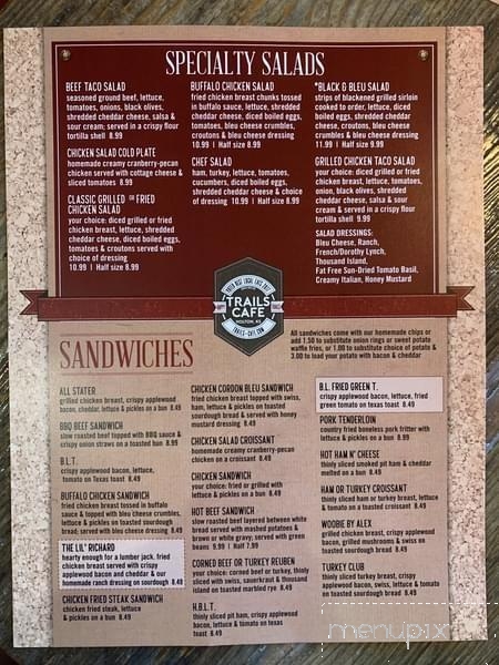 Trails Cafe - Holton, KS menu_pic