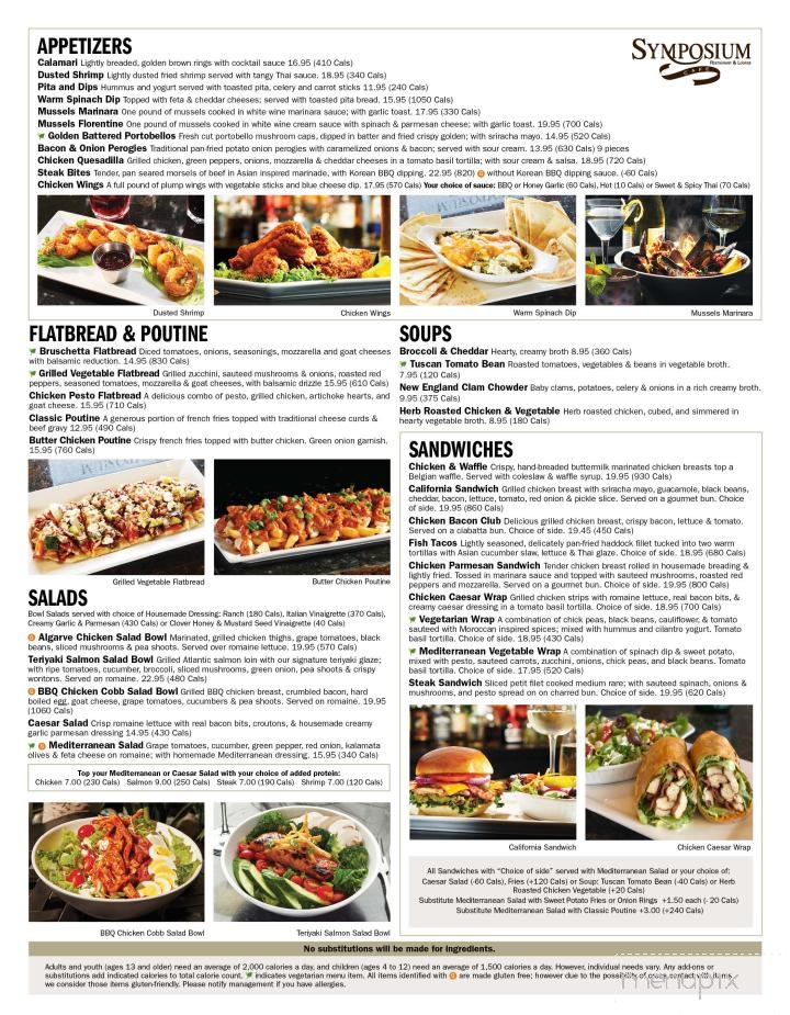 Symposium Cafe Restaurant Whitby - Whitby, ON menu_pic