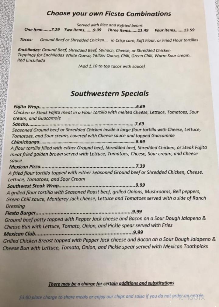 Taco Bob's Fiesta Grill - McAlester, OK menu_pic