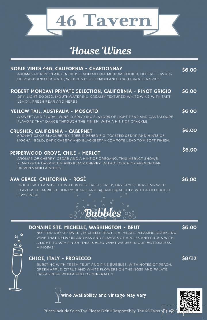The 46 Tavern - Walworth, WI menu_pic