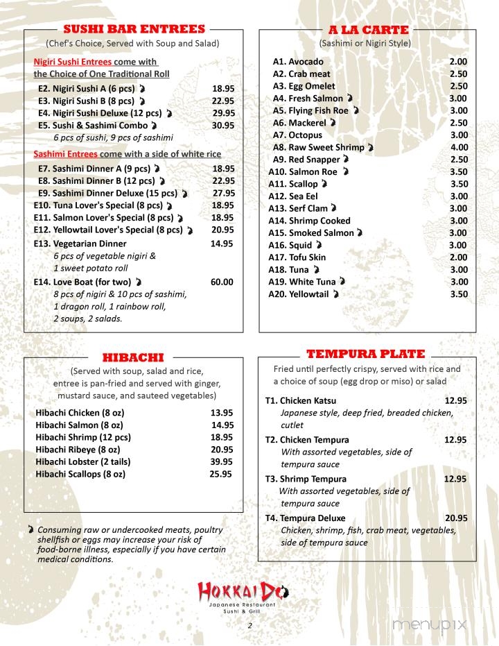 Hokkaido Sushi & Grill - Wisconsin Rapids, WI menu_pic