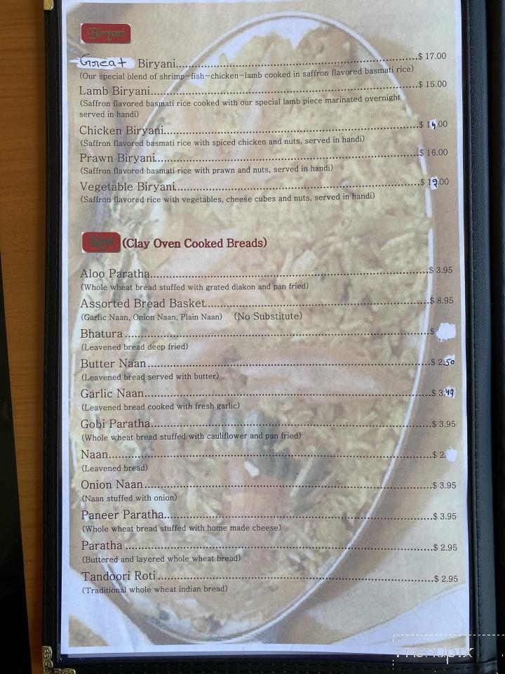 Great Indian Restaurant - Union City, CA menu_pic