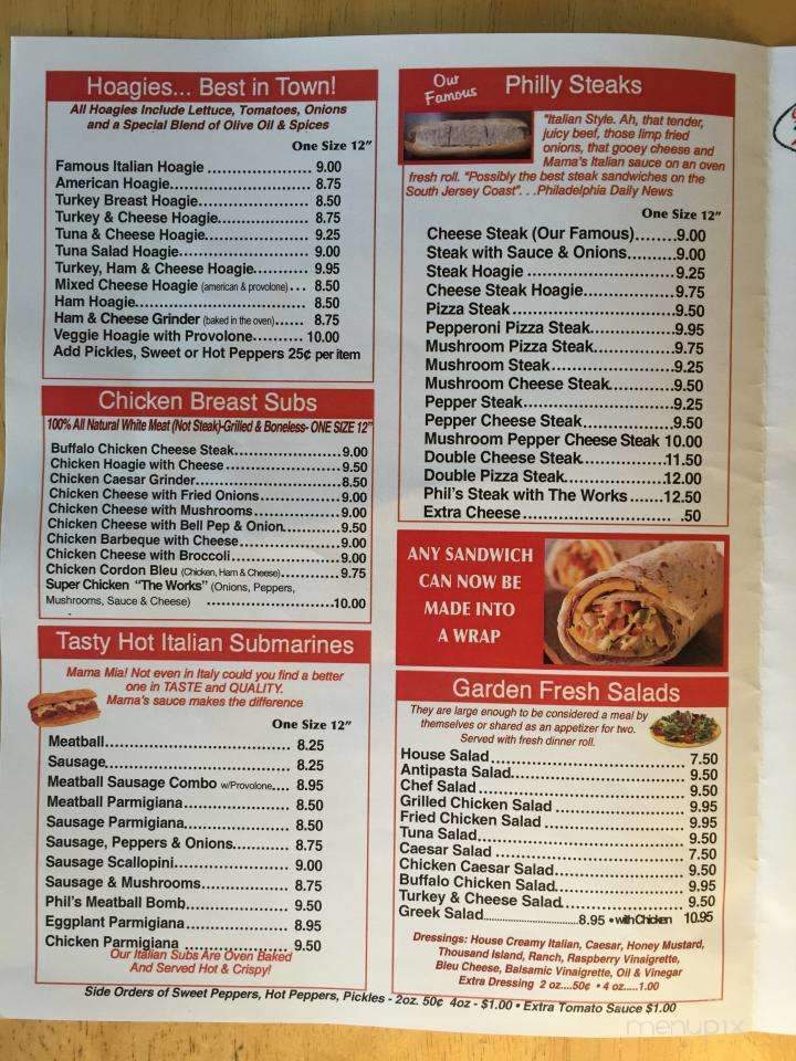 Phil' s Pizzeria - Sea Isle City, NJ menu_pic