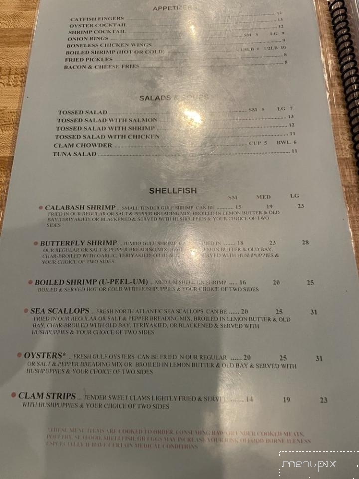 Mike's Inland Seafood - Boone, NC menu_pic