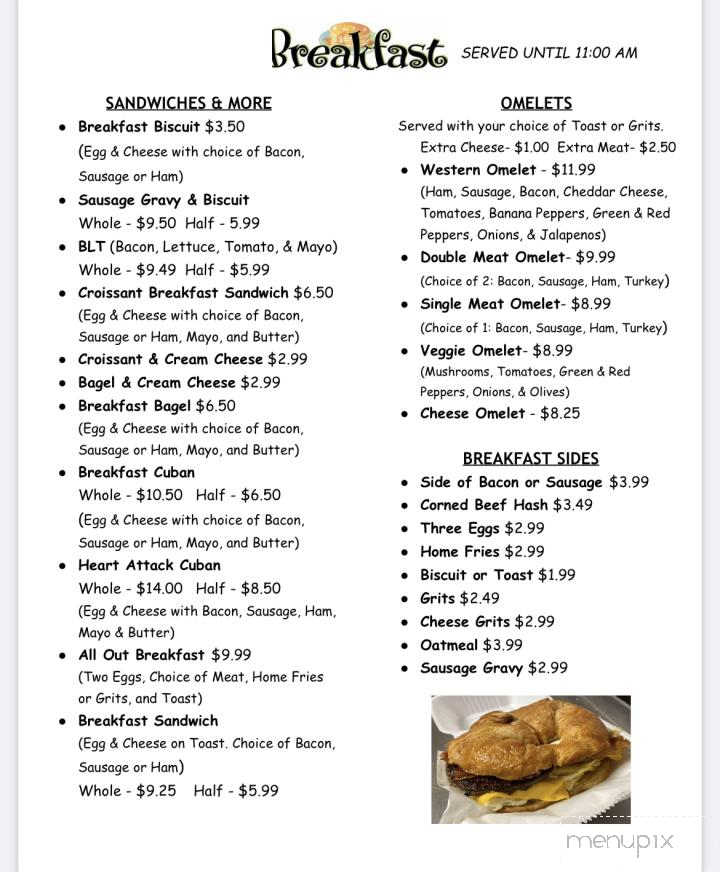 Brooklyn Bridge Deli - Plant City, FL menu_pic