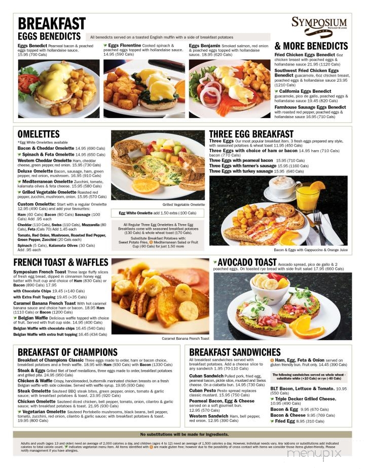 Symposium Cafe Restaurant Whitby - Whitby, ON menu_pic