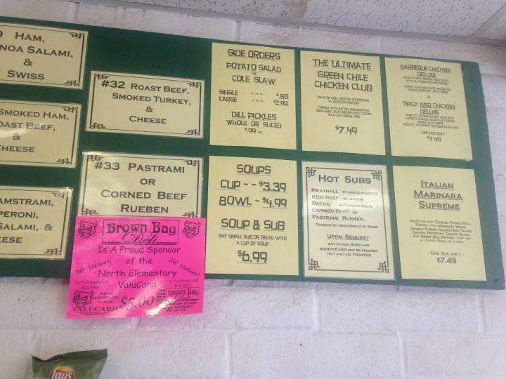 Brown Bag Deli - Alamogordo, NM menu_pic