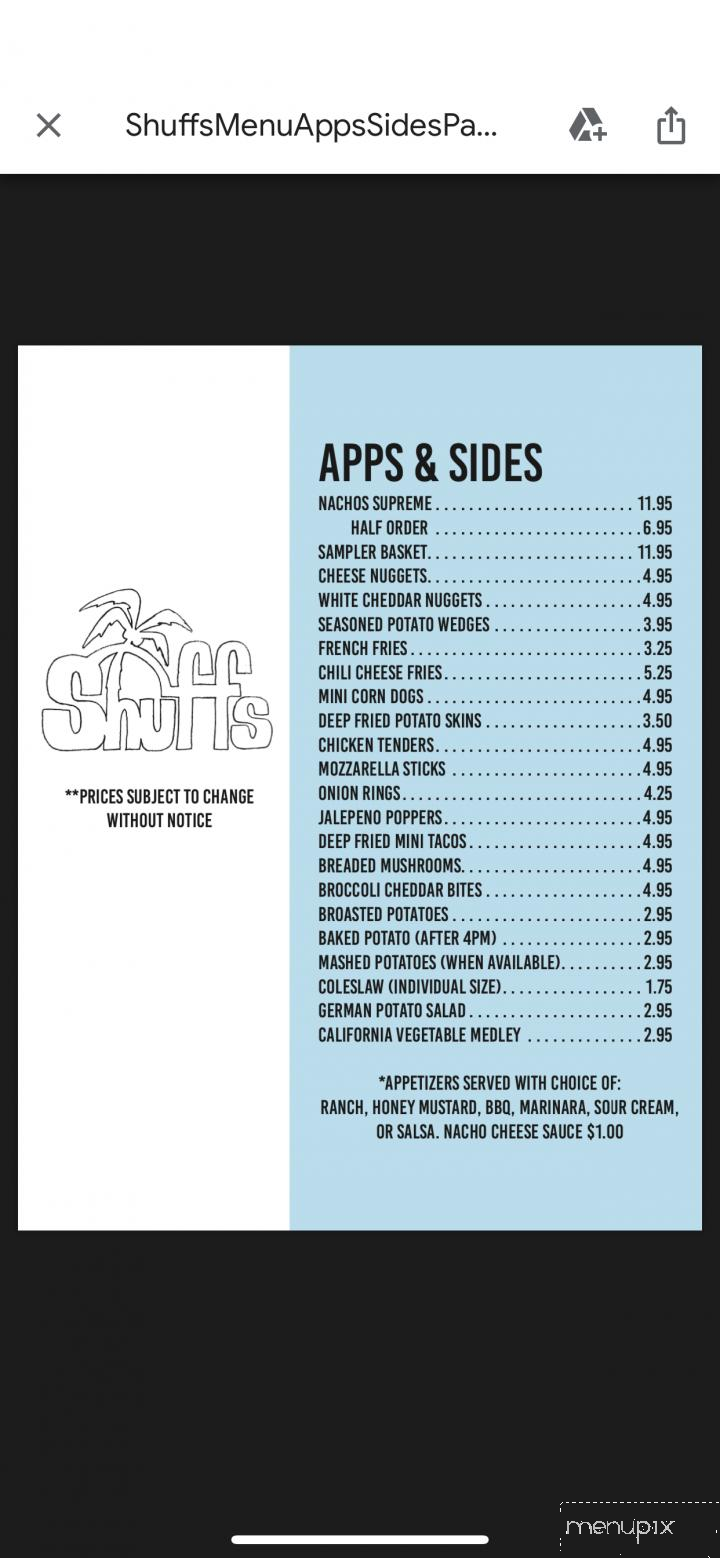 Shuffs Last Resort - Sheboygan, WI menu_pic
