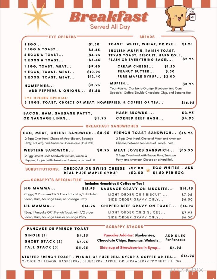 Scrappy's Diner - Fort Ann, NY menu_pic