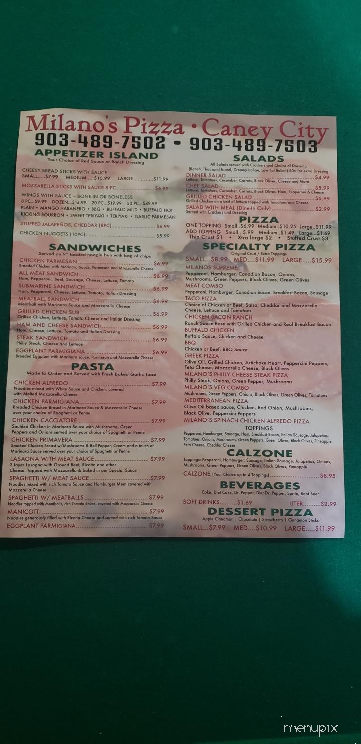 Milano's Pizza - Caney City, TX