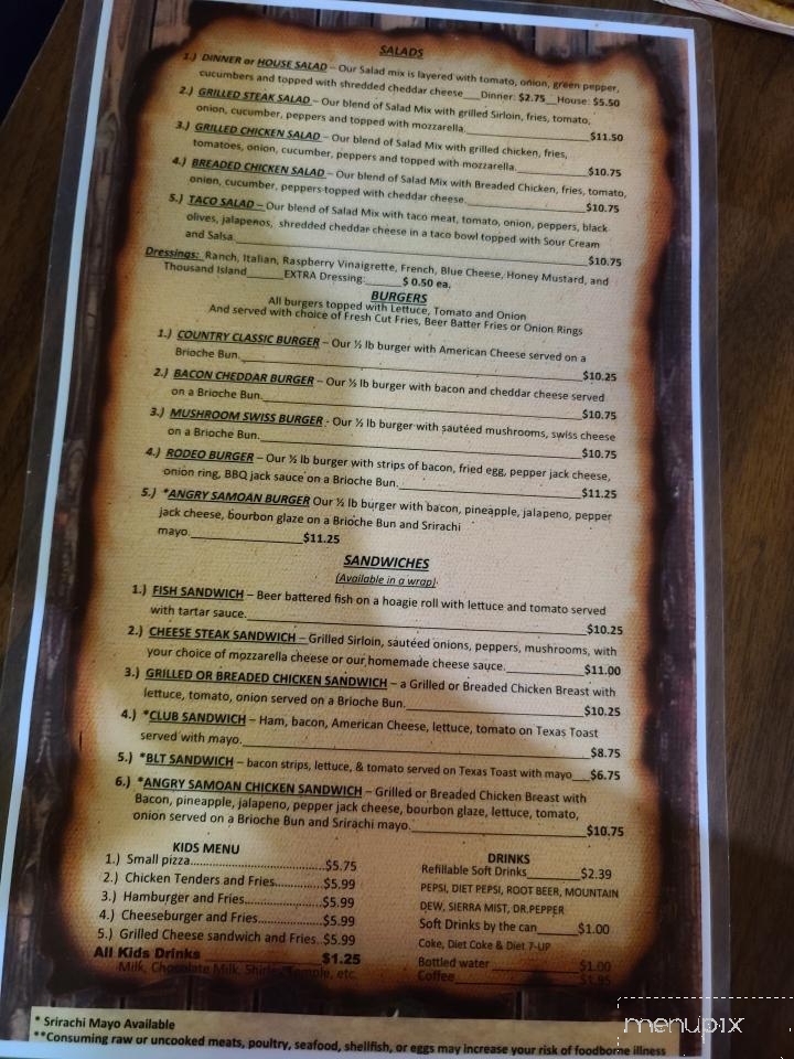 Country Inn Bar & Grill - South Fork, PA menu_pic