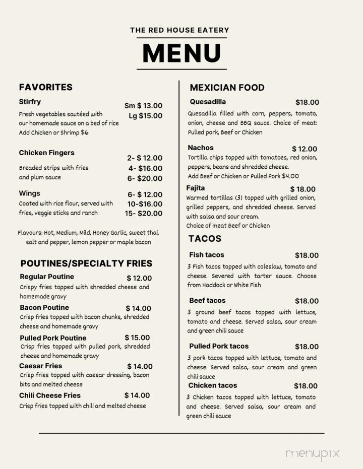 Tommy D's Restaurant & Steakhouse - Hanover, ON menu_pic