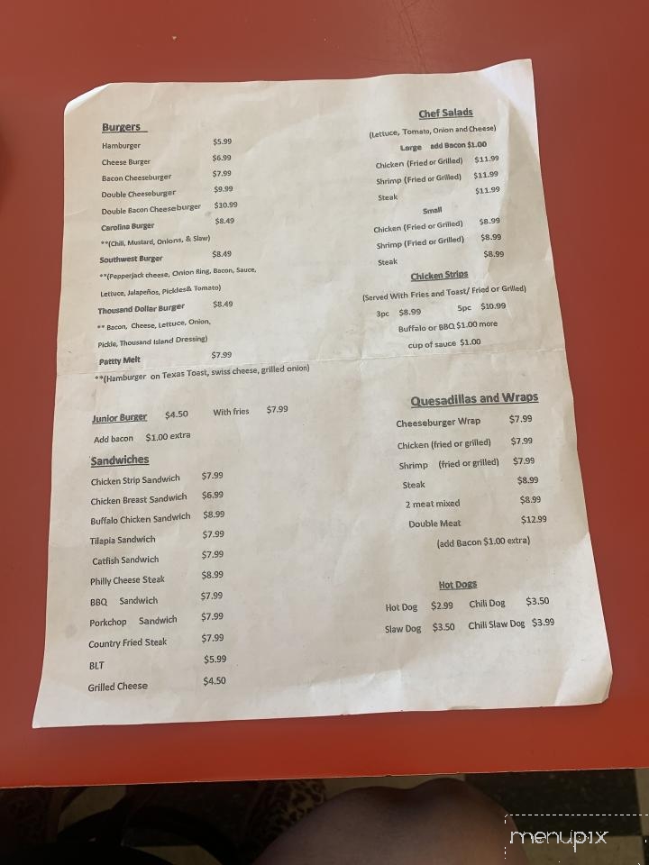CJ's Fish and Grill - Blakely, GA menu_pic