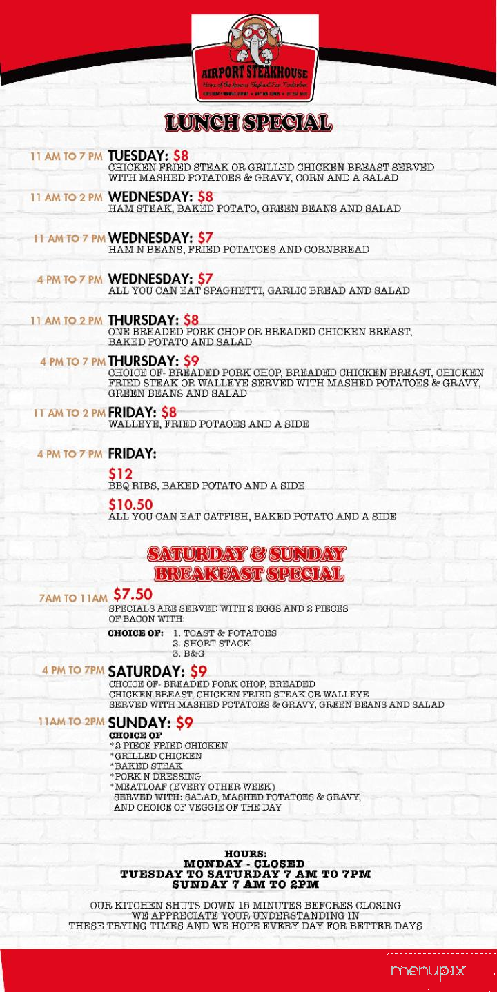 Airport Steakhouse - Mattoon, IL menu_pic