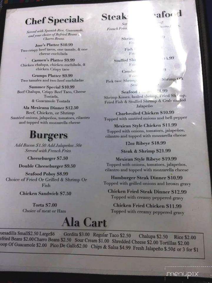 Jose Cantina - Crystal Beach, TX menu_pic