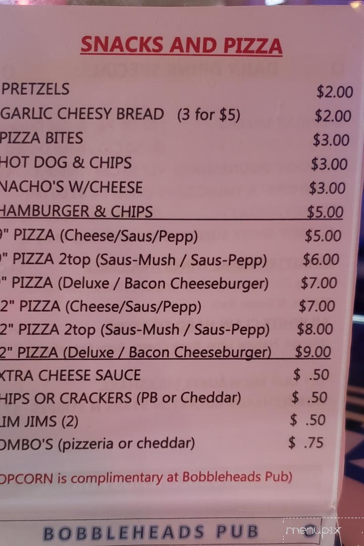 Bobbleheads Pub - Muskego, WI menu_pic