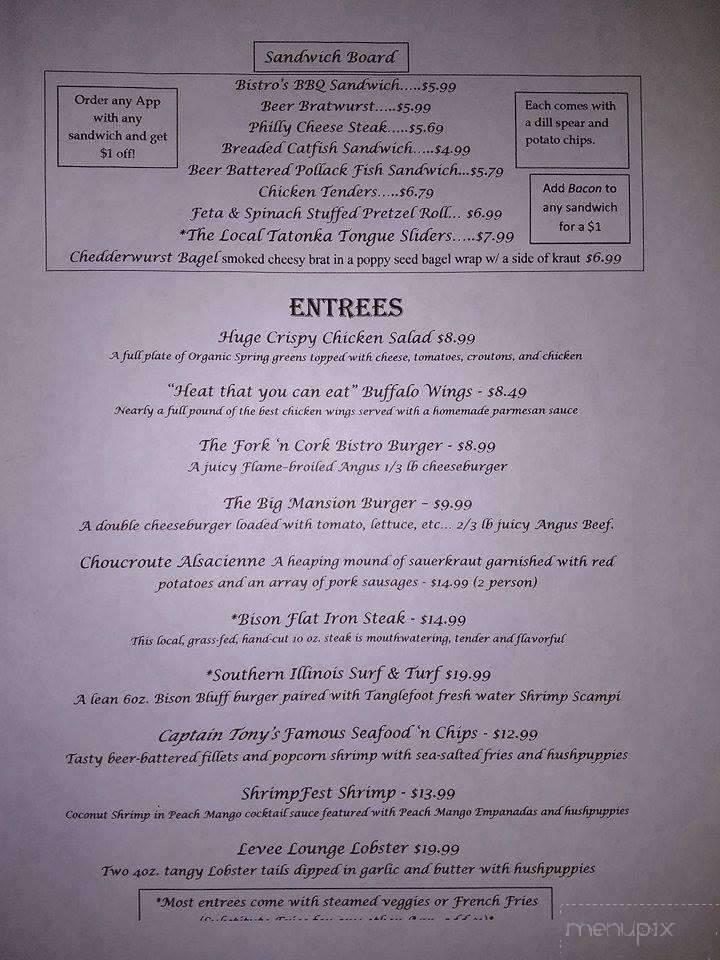 Riverview Mansion Hotel & The Levee Lounge - Golconda, IL menu_pic