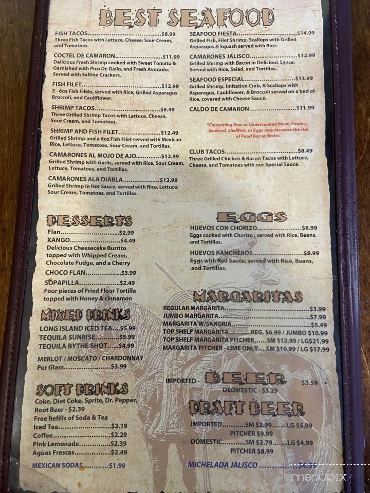 Los Charros - Petal, MS menu_pic
