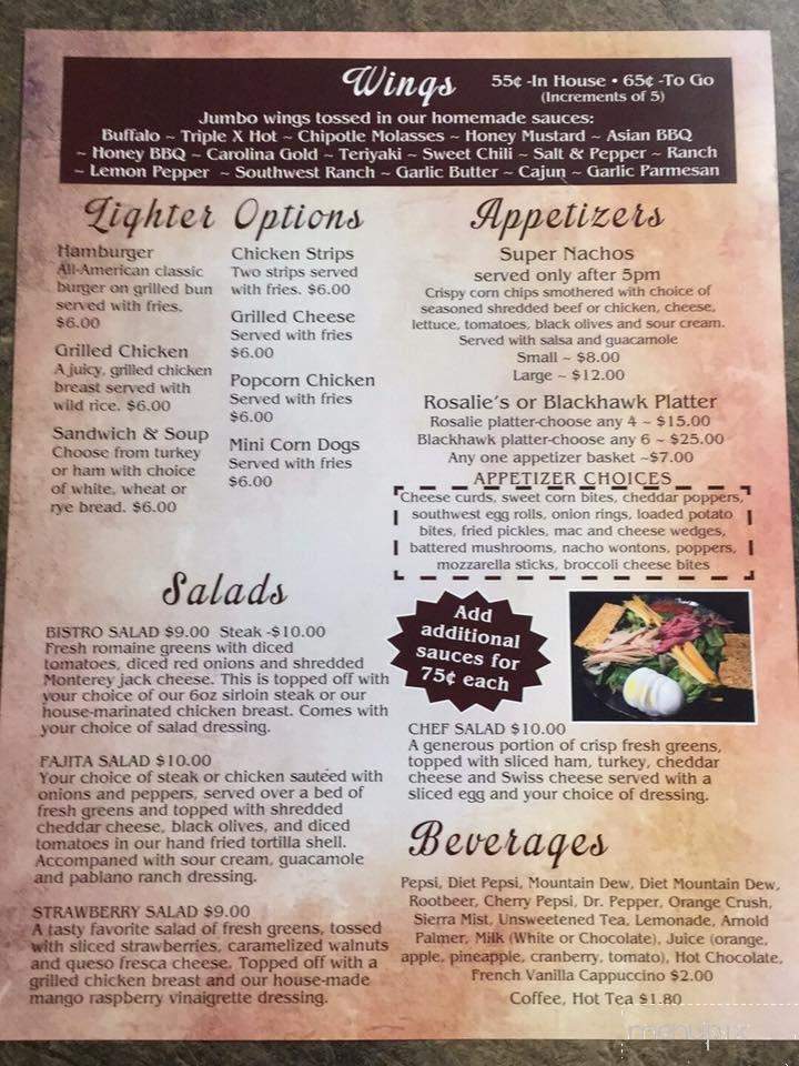 Rosalie’s Restaurant, Bakery And Lounge - Sisseton, SD menu_pic