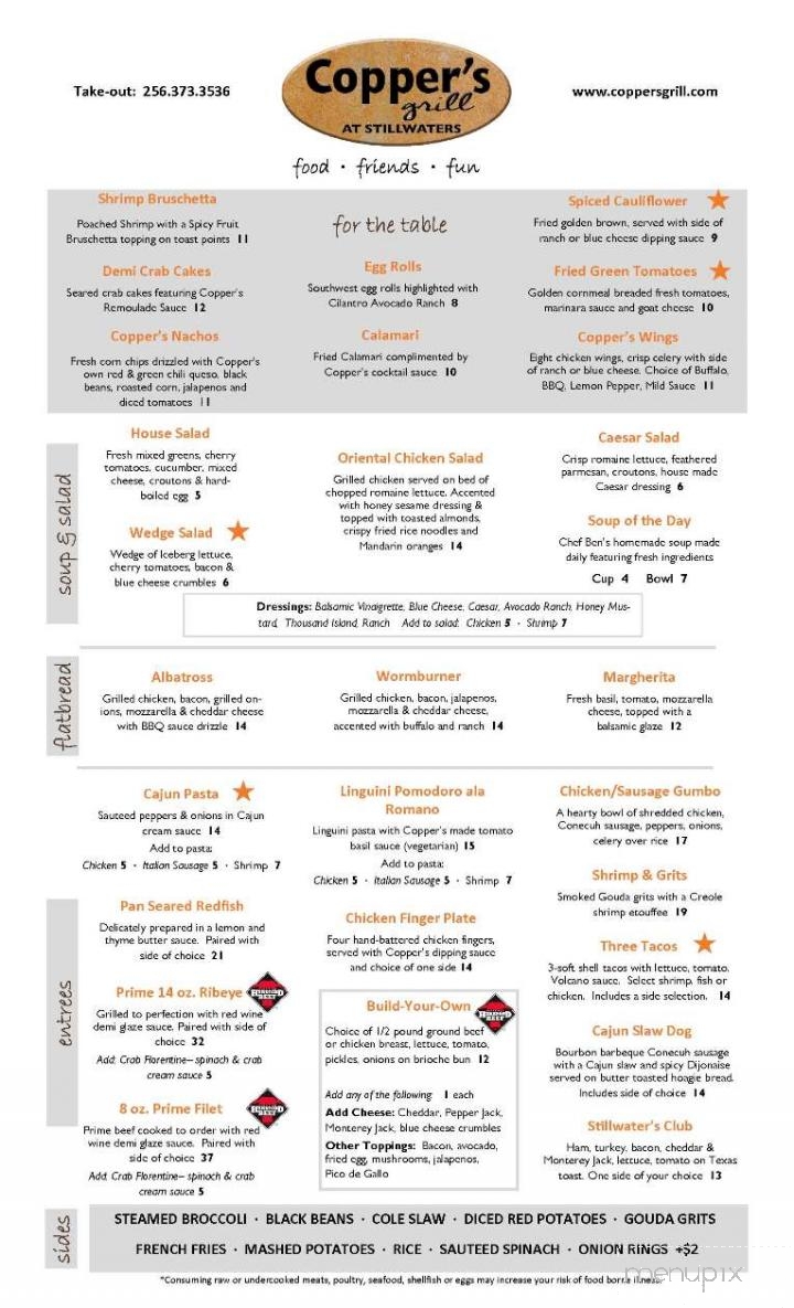 Copper's Grill - Dadeville, AL menu_pic